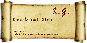Kacsándi Gina névjegykártya